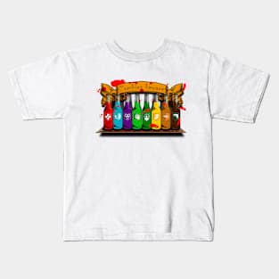 Zombie Perks Top Shelf Zombies Beware on White Kids T-Shirt